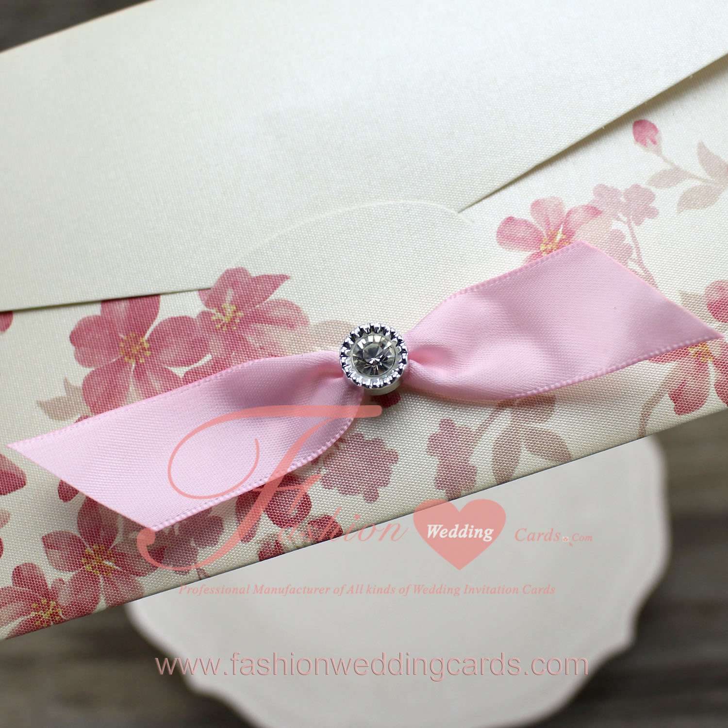 Pocket Wedding Invitations with Ribbon